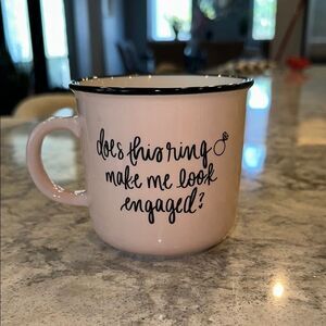 ✨ Light Pink Coffee Mug - “Does This Ring Make Me Look Engaged?”